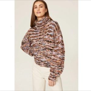 A.L.C. Brown and Purple Turtleneck Sweater